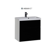 Тумба для раковины Aquanet Латина 70 2 ящика Белая (фасад черный)