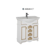 Тумба для раковины Aquanet Луис 80 белый/золото