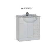 Тумба для раковины Aquanet Марсель 80 Белая с бельевой корзиной