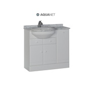 Тумба для раковины Aquanet Марсель 90 L Белая с бельевой корзиной