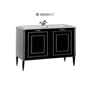 Тумба для раковины Aquanet Паола 120 черный/патина серебро