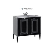 Тумба для раковины Aquanet Паола 90 черный/патина серебро
