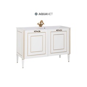 Тумба для раковины Aquanet Паола 120 белый/патина золото