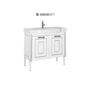 Тумба для раковины Aquanet Паола 90 белый/патина серебро (Домино)