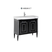 Тумба для раковины Aquanet Паола 90 черный/патина серебро (Домино)