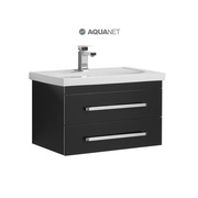 Тумба для раковины Aquanet Сиена 70 подвесная 2 ящика черный