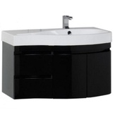 Тумба Aquanet Сопрано 2-95 R черный (2 дверцы 2 ящика)