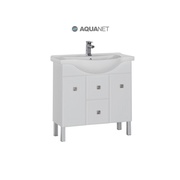 Тумба для раковины Aquanet Стайл 85 2 дверцы 2 ящика Белая