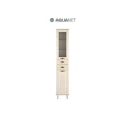 Шкаф-пенал Aquanet Тесса 35 жасмин/золото (фасад стекло)