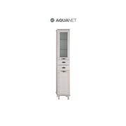Шкаф-пенал Aquanet Тесса 35 жасмин/серебро (фасад стекло)