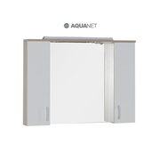 Шкаф-зеркало Aquanet Тиана 100 Светлый дуб (фасад белый)