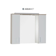 Шкаф-зеркало Aquanet Тиана 90 Светлый дуб (фасад белый)