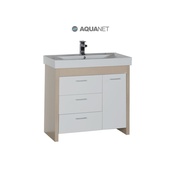 Тумба для раковины Aquanet Тиана 90 Светлый дуб (фасад белый)