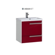 Тумба для раковины Aquanet Тиволи 70 Белая (фасад бордо)