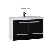 Тумба для раковины Aquanet Тиволи 100 Белая (фасад черный)