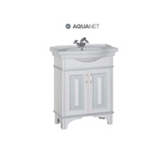 Тумба для раковины Aquanet Валенса 80 белый краколет/серебро