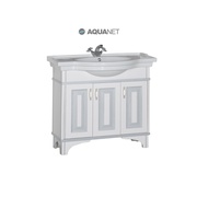 Тумба для раковины Aquanet Валенса 100 белый краколет/серебро