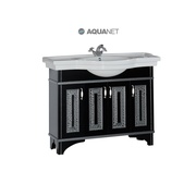 Тумба для раковины Aquanet Валенса 110 черный краколет/серебро
