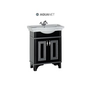 Тумба для раковины Aquanet Валенса 70 черный краколет/серебро