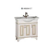 Тумба для раковины Aquanet Валенса 90 белый краколет/золото