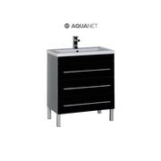 Тумба для раковины Aquanet Верона 75 напольная 3 ящика Черная