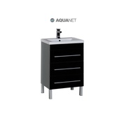 Тумба для раковины Aquanet Верона 58 напольная 3 ящика Черная