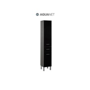 Шкаф-пенал Aquanet Верона 35 напольный Черный с бельевой корзиной
