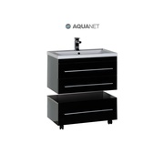 Тумба для раковины Aquanet Верона 75 подвесная Черная