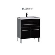 Тумба для раковины Aquanet Верона 75 напольная 1 ящик 2 дверцы Черная