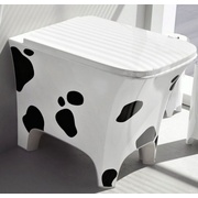 Унитаз напольный ArtCeram Cow 38x52 см приставной без сиденья белый с черным декором