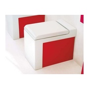 Унитаз напольный ArtCeram LaFontana 36x54 см без сиденья белый/красный