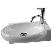 Раковина AXA Zetta White Stone 42x27x13 см подвесная с переливом