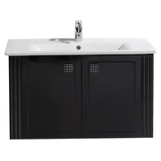 Тумба для раковины BelBagno Atria ATRIA-850-2A-SO-NL 83x47x50 см подвесная с распашными дверцами черный глянец