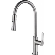 Смеситель для кухонной мойки BelBagno с выдвижныи изливом, нержавеющая сталь, исполнение сатин