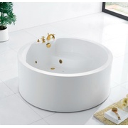 Акриловая ванна BelBagno 155x155 см + гидро-аэромассаж G.A золото-2