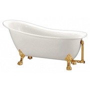 Акриловая ванна BelBagno 155.5 см белая ножки золото