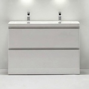 Тумба для раковины BelBagno Energia-N 120 см напольная 2 чаши белый глянец