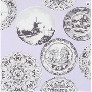 Обои Bellocasa Essentially Yours 53х1005см. Серые тарелки