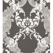 Обои Bellocasa Ornamentals Серебряно-серо-черный ,53х1005 см.