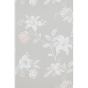 Обои Bellocasa Treasures Серые фон, Красные цветы 53х1005 см.
