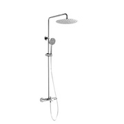 Душевая стойка Bravat Waterfall F639114C-A3-RUS круглый верх. душ латунь, смесит. термостат, с изливом