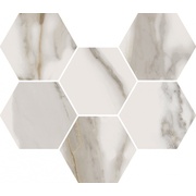 Мозаика Caramelle Marble Porcelain Calacatta полированная гексагон
