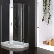 Душевой уголок Cezares Bergamo 120x90 см стекло текстурное хром левая-2