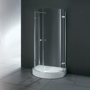 Душевой уголок Cezares Crystal 100x85 см полукруг стекло прозрачное хром