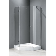 Душевой уголок Cezares Crystal 90x90 см пятиугольный стекло прозрачное хром левая