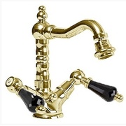 Смеситель для биде Cezares Diamond DIAMOND-BS2-03-Sw-N Золото ручки Swarovski nero