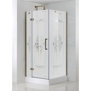 Душевой уголок Cezares Magic royal palace 90x90x195 см стекло прозрачное c матовым узором золото левая