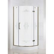 Душевой уголок Cezares Magic royal palace MAGIC-R-1-90-ROYAL PALACE-CP-Br-R 90x90 см прозрачное с матовым узором бронза правая