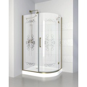 Душевой уголок Cezares Magic royal palace 120x90 см прозрачное с матовым узором бронза левая