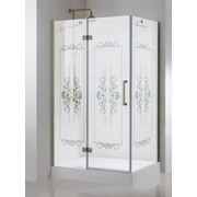 Душевой уголок Cezares Magic royal palace 120x90 см стекло прозрачное c матовым узором бронза левая